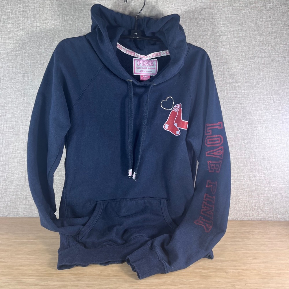 Victoria's Secret PINK MLB Boston Red Sox Hoodie Navy Blue Rhinestone Small